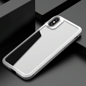 huismerk MG Series Koolstofvezel TPU + Clear PC Four-Corner Airbag Schokbestendig Case voor iPhone XR