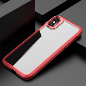 huismerk MG Series Koolstofvezel TPU + Clear PC Four-Corner Airbag Schokbestendig Case voor iPhone XS MAX