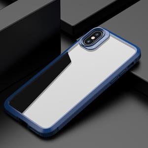 huismerk MG Series Carbon Fiber TPU + Clear PC Four-Corner Airbag Shockproof Case voor iPhone XS MAX