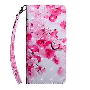 huismerk Voor Samsung Galaxy Note20 Ultra 3D Painted Pattern Horizontale Flip TPU + PU Lederen hoes met Holder & Card Slots & Wallet & Lanyard(Red Flower)