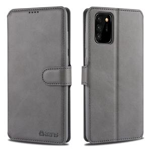 Voor Samsung Galaxy Note20 Ultra AZNS Kalftextuur horizontale flip lederen kast met Holder & Card Slots & Wallet & Photo Frame(Grijs)