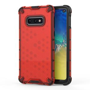 huismerk Schokbestendig honingraat PC + TPU Case voor Galaxy S10e (rood)