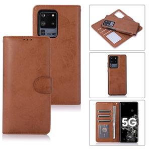 huismerk Voor Samsung Galaxy S20+ Retro 2 in 1 Afneembare Magnetische Horizontale Flip TPU + PU Lederen case met Holder & Card Slots & Photo Frame & Wallet(Bru