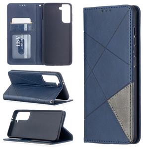 huismerk Voor Samsung Galaxy S30 Rhombus Textuur Horizontale Flip Magnetic Leather Case met Holder & Card Slots(Blauw)