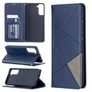 huismerk Voor Samsung Galaxy S30 Plus Rhombus Textuur Horizontale Flip Magnetic Leather Case met Holder & Card Slots(Blauw)