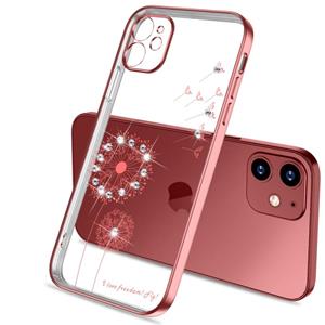 huismerk Ultradunne Electroplating Paardebloempatroon Beschermhoes voor iPhone 12 Mini (Rose Gold)