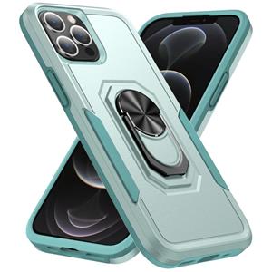 huismerk Pioneer Armor Heavy Duty PC + TPU schokbestendig hoesje met houder voor iPhone 13 Pro (groen)