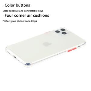 Huismerk Voor iPhone 12 TPU Kleur doorschijnend Vierhoekige airbag schokbestendige telefoon beschermhoes (Transparant wit)