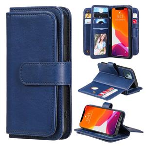 huismerk Multifunctionele magnetische koper gesp horizontale flip effen kleur lederen tas met 10 kaartslots & portemonnee en houder & fotolijst voor iPhone 13