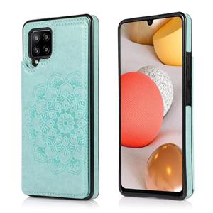 huismerk For Samsung Galaxy A42 5G Double Buckle Mandala PU+TPU Phone Case(Green)