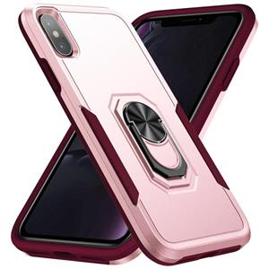 huismerk Pioneer Armor Heavy Duty PC + TPU Shockproof Case met Houder voor iPhone XS MAX (PINK)