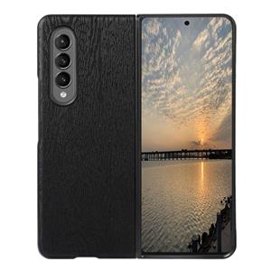 huismerk Voor Samsung Galaxy Z Fold3 5G Wood Texture PU-telefoonhoes