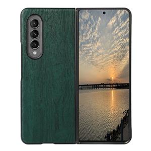 huismerk Voor Samsung Galaxy Z Fold3 5G Wood Texture PU-telefooncase