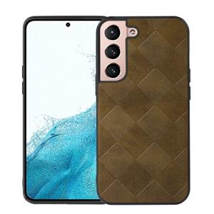 huismerk Voor Samsung Galaxy S22 5G Weave Plaid PU-telefooncase