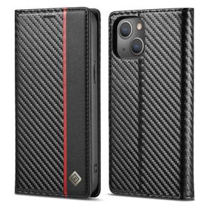 lc.imeeke Lc.imeeeke carbon fiber pu + tpu horizontale flip lederen tas met houder & kaart slot & portemonnee voor iphone 13 (verticaal zwart)