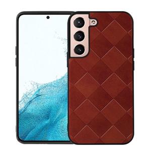 huismerk Voor Samsung Galaxy S22 5G Weave Plaid PU-telefoonhoes