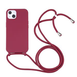 huismerk Candy Colors TPU beschermhoes met lanyard voor iPhone 13 mini