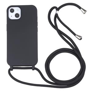 huismerk Snoepkleuren TPU beschermhoes met lanyard voor iPhone 13 mini