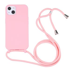 huismerk Snoepkleuren TPU beschermhoes met lanyard voor iPhone 13 mini