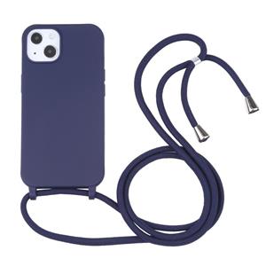 huismerk Snoepkleuren TPU-beschermhoes met lanyard voor iPhone 13 mini