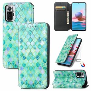 huismerk Voor Xiaomi Redmi Note 10 Pro Kleurrijke Magnetische Horizontale Flip PU Lederen Case met Houder & Card Slot & Portemonnee (Emerald)