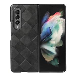 huismerk Voor Samsung Galaxy Z Fold3 5G Weave Plaid PU-telefoonhoes