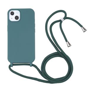 huismerk Snoepkleuren TPU-beschermhoes met lanyard voor iPhone 13