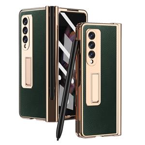 huismerk Voor Samsung Galaxy Z Fold3 5G Galomoplated Scharnier Pen Slot Kevlar Telefoonhoes