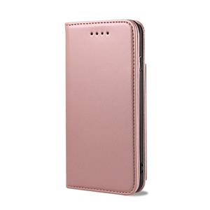 huismerk Voor iPhone SE(2020) / 8 / 7 Sterk Magnetisme Schokbestendig horizontaal flip vloeistofgevoel lederen hoes met Holder & Card Slots & Wallet(Rose Gold)