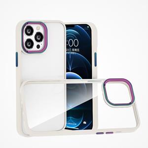 huismerk Colorful Metal Lens Ring Phone Case For iPhone 13 mini(White)