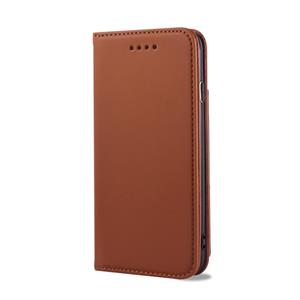 huismerk Voor iPhone SE(2020) / 8 / 7 Sterke Magnetisme Schokbestendige Horizontale Flip Liquid Feel Leather Case met Holder & Card Slots & Wallet(Brown)