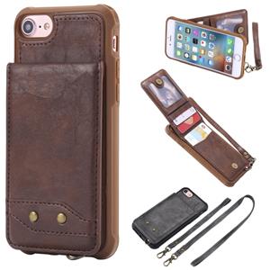 huismerk Voor iPhone 6 Vertical Flip Shockproof Leather Protective Case met Long Rope Support Card Slots & Bracket & Photo Holder & Wallet Function(℃)