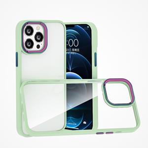 huismerk Colorful Metal Lens Ring Phone Case For iPhone 13 mini(Green)