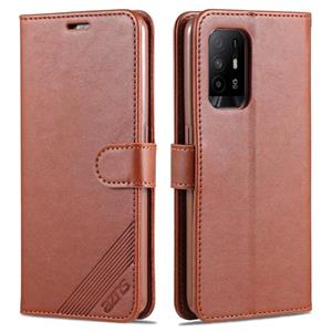 Voor OPPO A94 5G / RENO5Z 5G / F19 PRO + 5G AZNS SHAPSKIN TEXTION HORIZONTELIJKE FLIP LEREN CASE MET HOUDER & KAART SLOTS & WALLEBEUWEL (BRUIN)