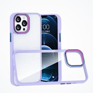 huismerk Colorful Metal Lens Ring Phone Case For iPhone 13 mini(Purple)