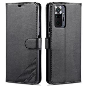 Voor Xiaomi Redmi Note 10 Pro Azns Sheepskin Texture Horizontale Flip Leren Case met Houder & Card Slots & Portemonnee (Zwart)