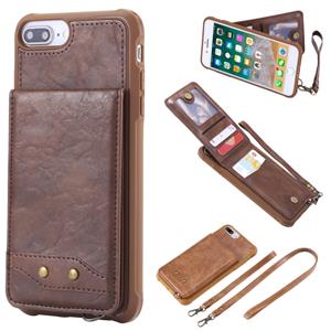 huismerk Voor iPhone 6 Plus Vertical Flip Shockproof Leather Protective Case met Long Rope Support Card Slots & Bracket & Photo Holder & Wallet Function(℃)