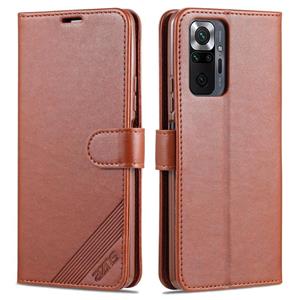 Voor Xiaomi Redmi Note 10 pro Azns Sheepskin Texture Horizontale Flip Leren Case met Houder & Card Slots & Portemonnee (Bruin)