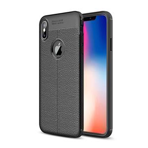 huismerk Litchi textuur TPU Case voor iPhone XS Max(Black)