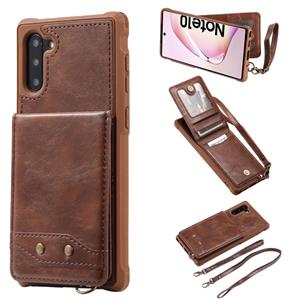 huismerk Voor Galaxy Note 10 Vertical Flip Shockproof Leather Protective Case met Long Rope Support Card Slots & Bracket & Photo Holder & Wallet Function(℃)