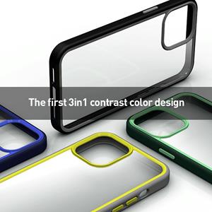 Voor iPhone 12 X-level Contrast Color Design Schokbestendige pc-beschermhoes (zwart)