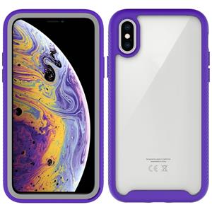 huismerk Voor iPhone X Starry Sky Solid Color Series Shockproof PC + TPU Beschermhoes(Paars)