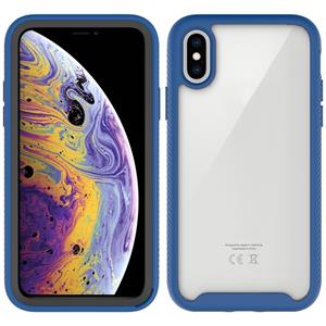 huismerk Voor iPhone X Starry Sky Solid Color Series Shockproof PC + TPU Beschermhoes (Royal Blue)