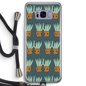 CaseCompany Sansevieria: Samsung Galaxy S8 Transparant Hoesje met koord