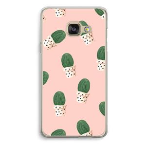 CaseCompany Cactusprint roze: Samsung A3 (2017) Transparant Hoesje