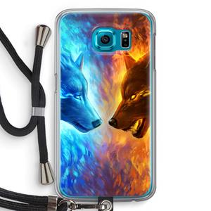 CaseCompany Fire & Ice: Samsung Galaxy S6 Transparant Hoesje met koord