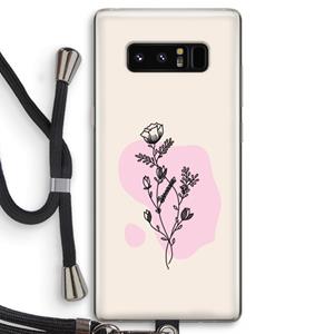 CaseCompany Roses are red: Samsung Galaxy Note 8 Transparant Hoesje met koord