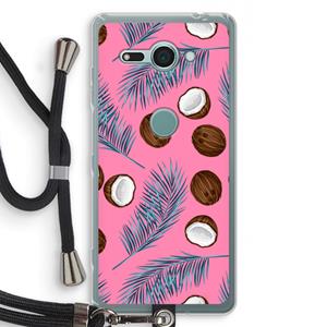 CaseCompany Kokosnoot roze: Sony Xperia XZ2 Compact Transparant Hoesje met koord