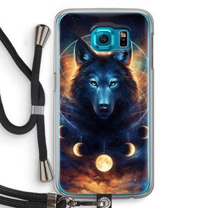 CaseCompany Wolf Dreamcatcher: Samsung Galaxy S6 Transparant Hoesje met koord