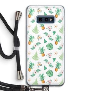 CaseCompany Ananas bladeren: Samsung Galaxy S10e Transparant Hoesje met koord